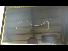 Coupe horizontale d'une découpeuse de contours à fil rapide à double lame